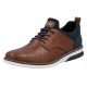 Pantofi piele naturala barbati maro albastru Rieker relax confort 14450-22-Maro-Albastru