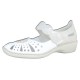 Pantofi piele naturala dama alb argintiu Rieker relax confort 41368-80-Alb-Argintiu