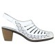 Pantofi piele naturala dama alb Rieker toc mediu 40959-80-Weiss