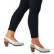 Pantofi piele naturala dama alb Rieker toc mediu 40981-80-Alb