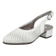 Pantofi piele naturala dama alb Rieker toc mic 47066-80-Alb