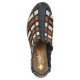 Pantofi piele naturala dama albastru maro bej Rieker toc mic 46778-14-Albastru-Maro-Bej