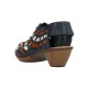 Pantofi piele naturala dama albastru maro bej Rieker toc mic 46778-14-Albastru-Maro-Bej