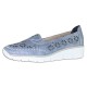 Pantofi piele naturala dama albastru Rieker relax confort 537T7-14-Blue