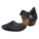 Pantofi piele naturala dama albastru Rieker toc mic 43753-14-Albastru