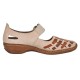 Pantofi piele naturala dama bej maro Rieker relax confort 41369-61-Bej-Maro