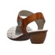 Pantofi piele naturala dama bej maro Rieker toc mic 43703-60-Bej-Maro