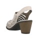 Pantofi piele naturala dama bej Rieker toc mediu 40959-60-Bej