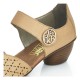 Pantofi piele naturala dama bej Rieker toc mic 43760-60-Bej