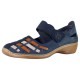 Pantofi piele naturala dama bleumarin maro bej Rieker relax confort 41369-14-Blue-combination