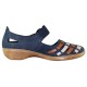 Pantofi piele naturala dama bleumarin maro bej Rieker relax confort 41369-14-Blue-combination