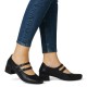Pantofi piele naturala dama negru Rieker toc mic 41651-00-Negru
