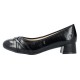 Pantofi piele naturala dama negru Rieker toc mic 45068-00-Negru