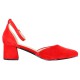 Pantofi piele naturala dama rosu Rieker toc mediu 49150-33-Rosu