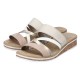 Papuci dama bej alb auriu Rieker relax confort V3652-94-Bej-Alb-Auriu