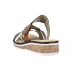 Papuci dama verde alb maro Rieker relax confort V3652-91-Verde-Alb-Maro