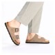 Papuci piele intoarsa barbati bej Rieker relax confort 21190-27-Bej