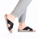 Papuci piele naturala barbati negru Rieker relax confort 21082-00-Negru
