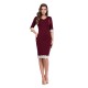 Rochie dama de ocazie eleganta bordo Per Donna midi Iolanda-71046-Bordo