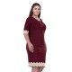 Rochie dama de ocazie eleganta bordo Per Donna midi Iolanda-71046-Bordo