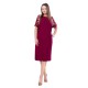 Rochie dama de ocazie eleganta cu dantela bordo Per Donna midi Eloise-91465-Bordo