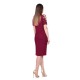 Rochie dama de ocazie eleganta cu dantela bordo Per Donna midi Eloise-91465-Bordo