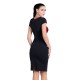 Rochie dama de zi casual bordo alb negru Per Donna midi bumbac Carla-91342-Alb-Negru-Bordo