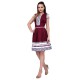 Rochie dama de zi casual bordo alb Per Donna midi Alexandra-91381-Bordo-Alb