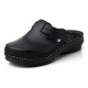 Saboti piele naturala dama negru Dr. Batz medicinali Flower-Negru