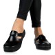 Saboti piele naturala dama negru Dr. Batz medicinali Flower-Negru