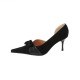 Pantofi piele naturala dama negru Salamandra Design toc mediu 875-Negru