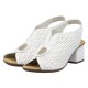 Sandale dama alb Rieker toc mediu 64656-80-Alb