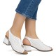 Sandale dama alb Rieker toc mediu 64656-80-Alb