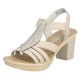 Sandale dama bej Rieker toc mediu 66526-60-Bej