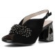 Sandale piele intoarsa dama negru Filippo toc mediu DS6180-24-BK-SU-Negru