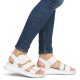 Sandale piele naturala dama alb Rieker relax confort W2950-80-Alb
