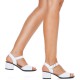 Sandale piele naturala dama alb Rieker toc mediu 64650-80-Alb