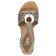 Sandale piele naturala dama bej Rieker toc mediu 64677-64-Bej