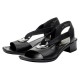 Sandale piele naturala dama negru Rieker toc mic 62662-01-Negru