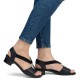 Sandale piele naturala dama negru Rieker toc mic 62662-01-Negru