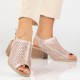 Sandale piele naturala dama roz Filippo toc mediu DS4475-23-PI-Roz